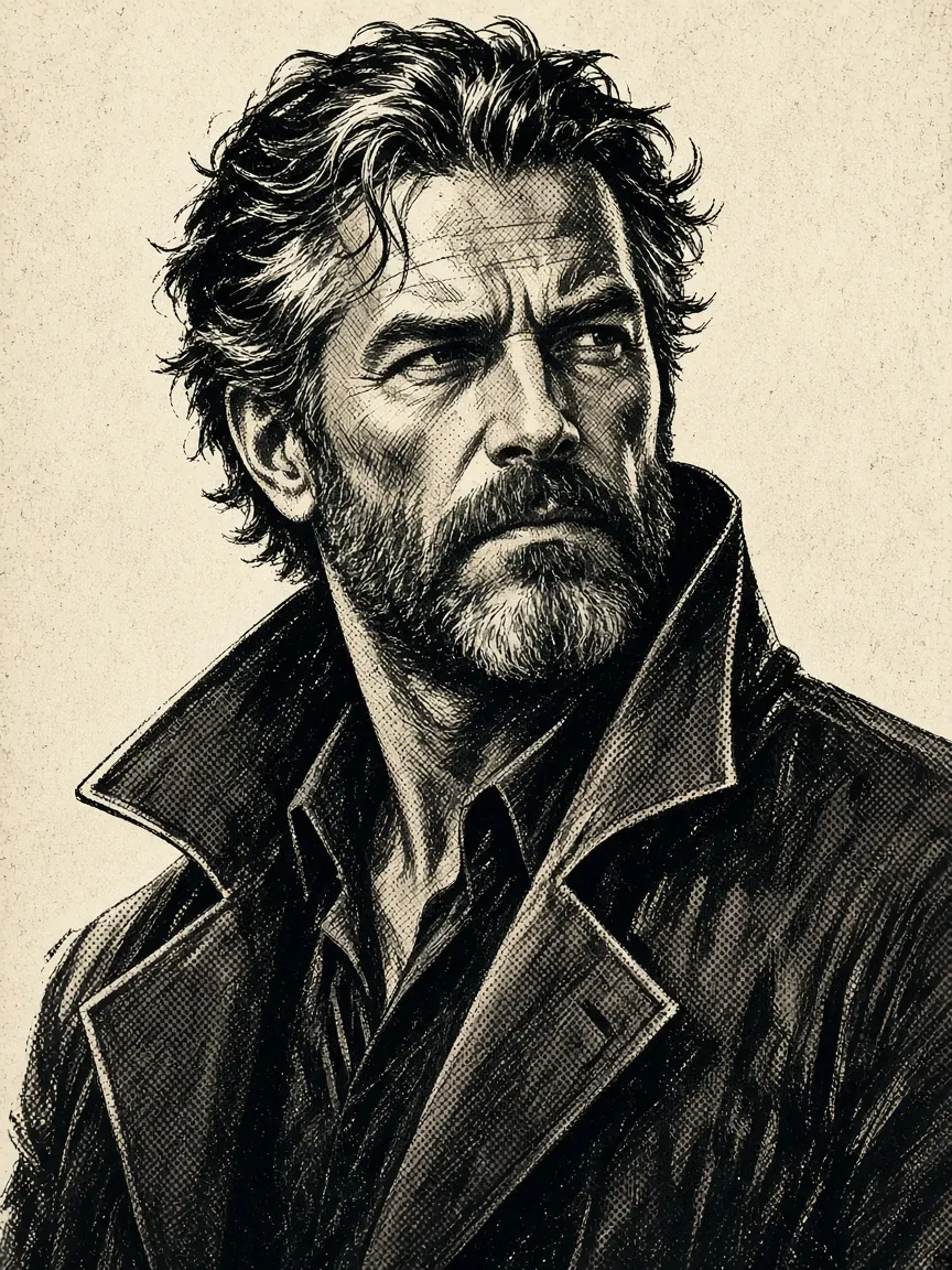 Graphic novel Ink bust character example