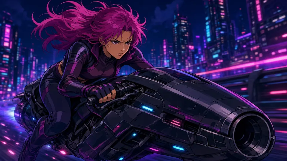 Retro anime Action character example