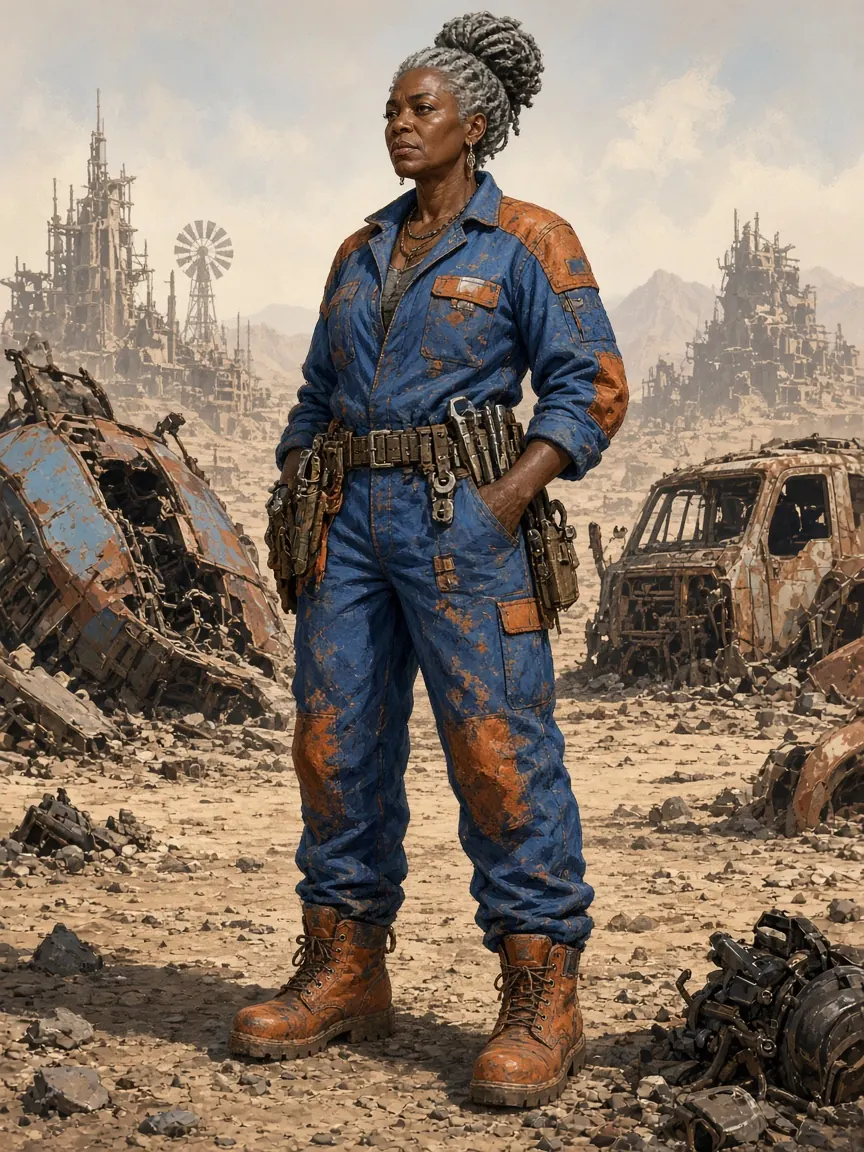 Sci-fi game Full body character example
